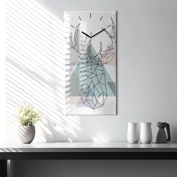 Modern vertical wall clock Reindeer Scandinavian style