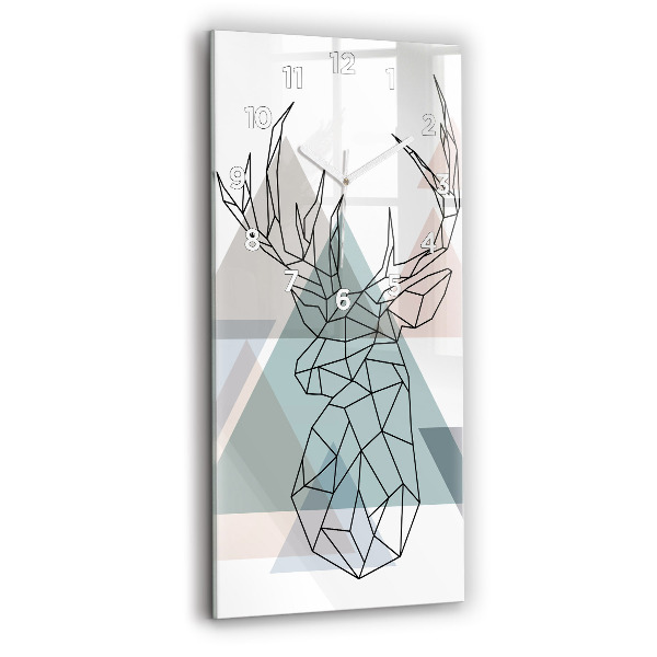Modern vertical wall clock Reindeer Scandinavian style