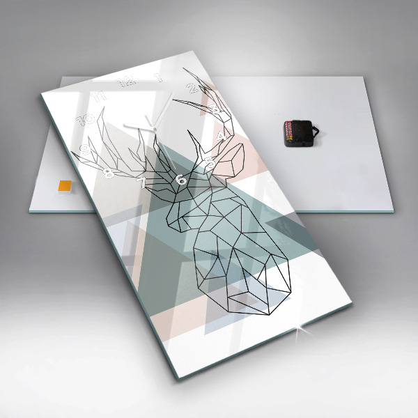 Modern vertical wall clock Reindeer Scandinavian style