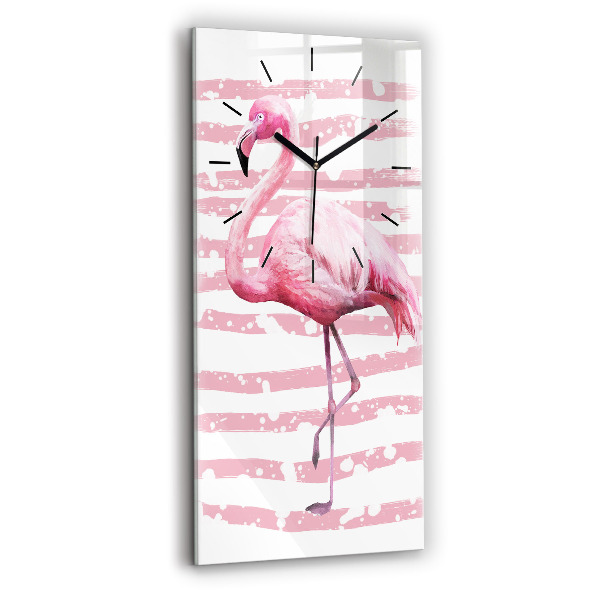 Modern vertical wall clock Flamingo Graphic