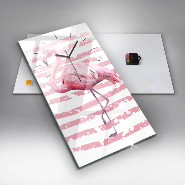 Modern vertical wall clock Flamingo Graphic