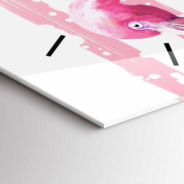 Modern vertical wall clock Flamingo Graphic