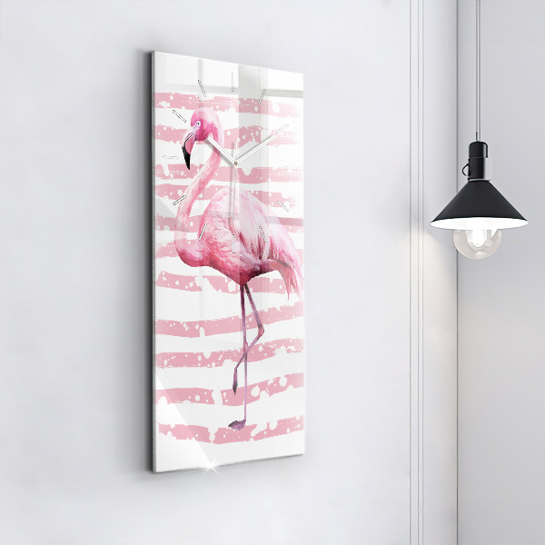 Modern vertical wall clock Flamingo Graphic