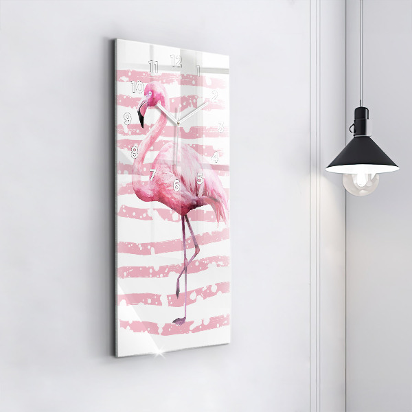 Modern vertical wall clock Flamingo Graphic