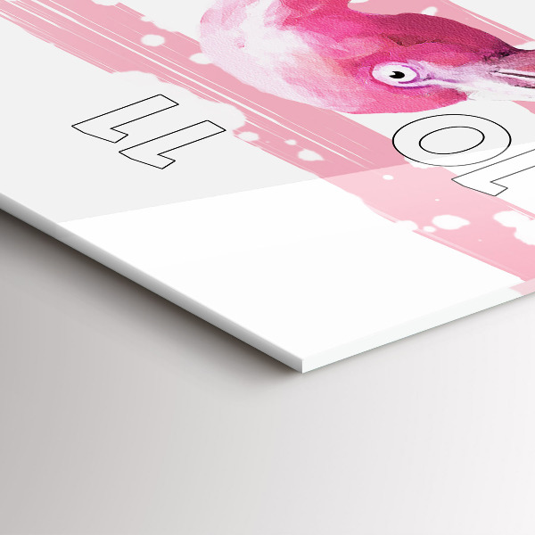 Modern vertical wall clock Flamingo Graphic