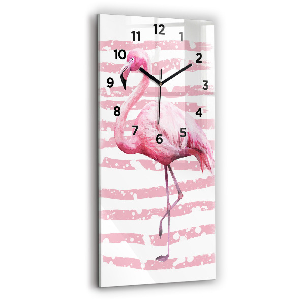 Modern vertical wall clock Flamingo Graphic