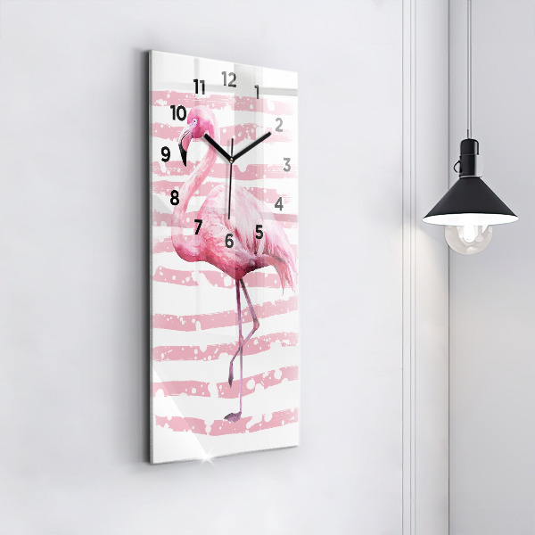 Modern vertical wall clock Flamingo Graphic
