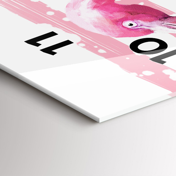 Modern vertical wall clock Flamingo Graphic