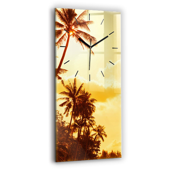 Modern vertical wall clock Sunny palm trees