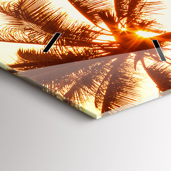 Modern vertical wall clock Sunny palm trees