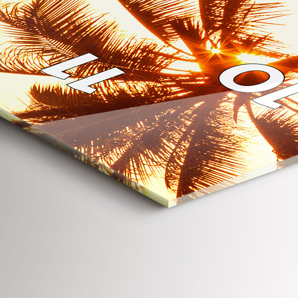 Modern vertical wall clock Sunny palm trees