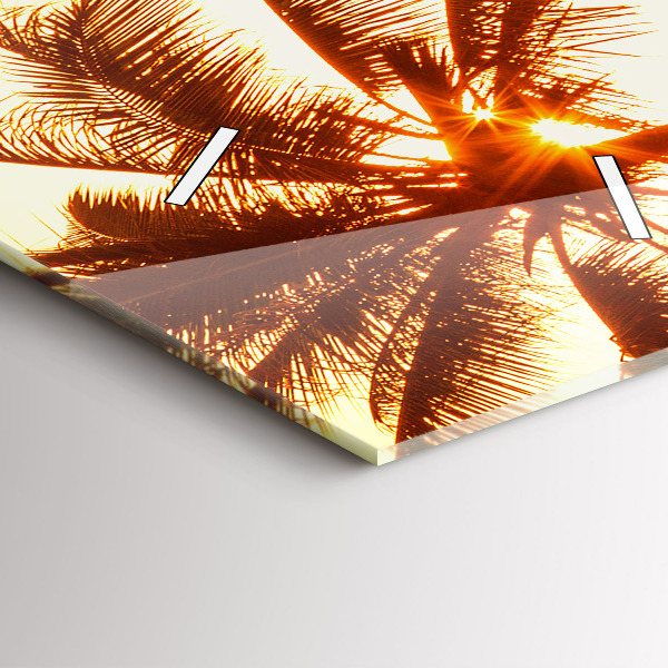 Modern vertical wall clock Sunny palm trees