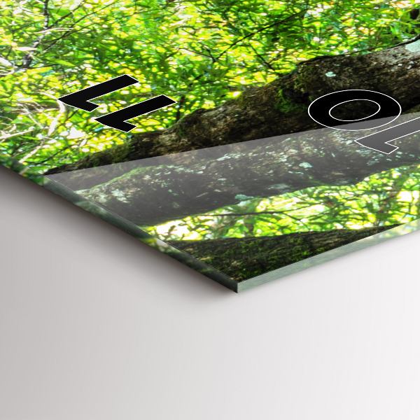 Modern vertical wall clock Waterfall in the forest