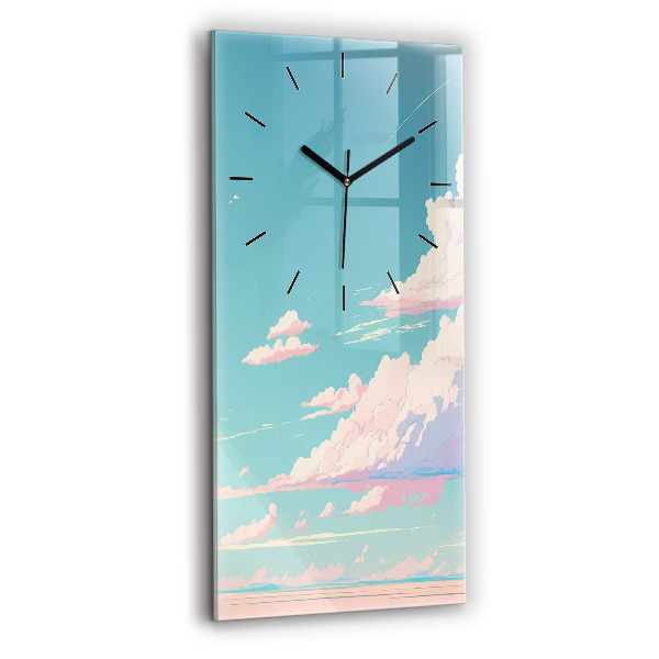 Modern vertical wall clock Pastel color of the sky