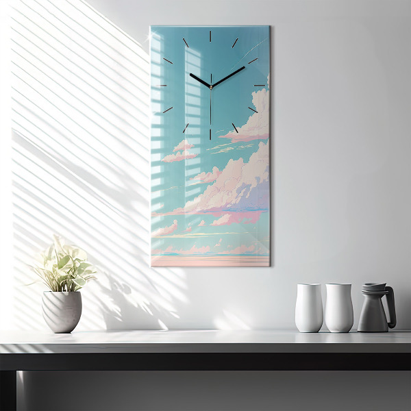 Modern vertical wall clock Pastel color of the sky