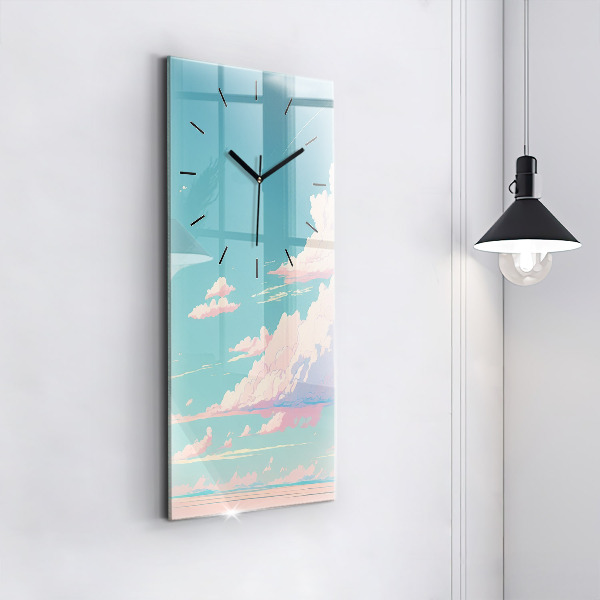 Modern vertical wall clock Pastel color of the sky