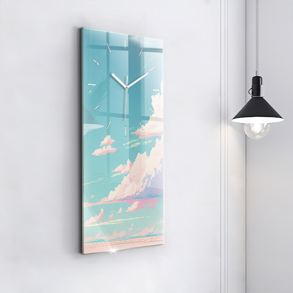 Modern vertical wall clock Pastel color of the sky