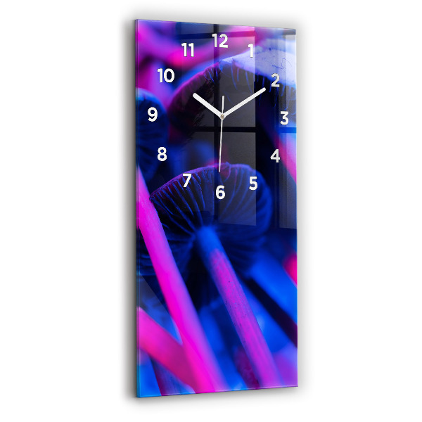 Modern vertical wall clock Magic colorful mushrooms