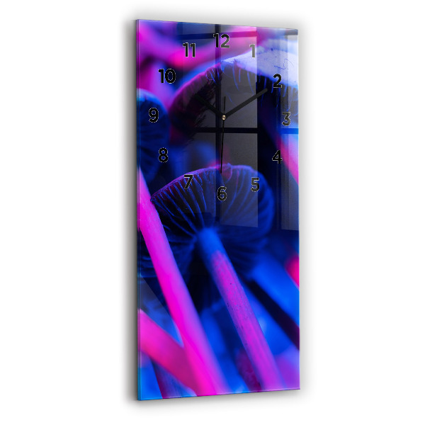 Modern vertical wall clock Magic colorful mushrooms