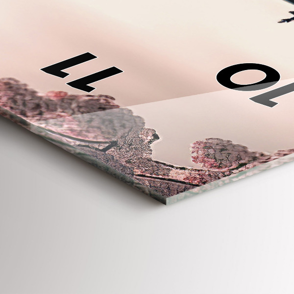 Modern vertical wall clock Tower and flowers in Asia