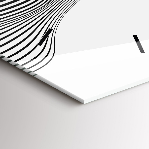 Modern vertical wall clock Black and white art