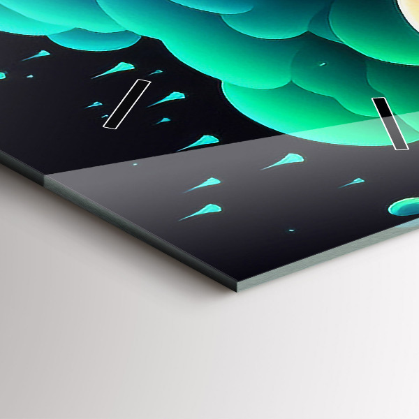 Modern vertical wall clock Neon mushrooms