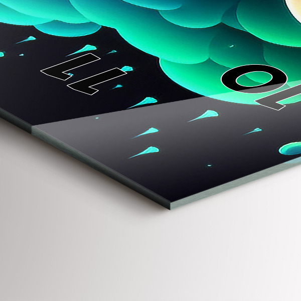 Modern vertical wall clock Neon mushrooms