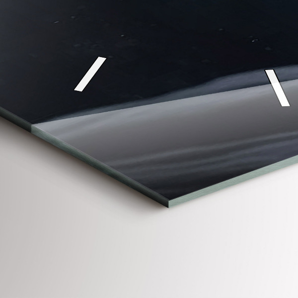 Modern vertical wall clock Man in front of the moon