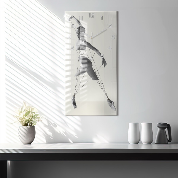Modern vertical wall clock Abstract woman dancer