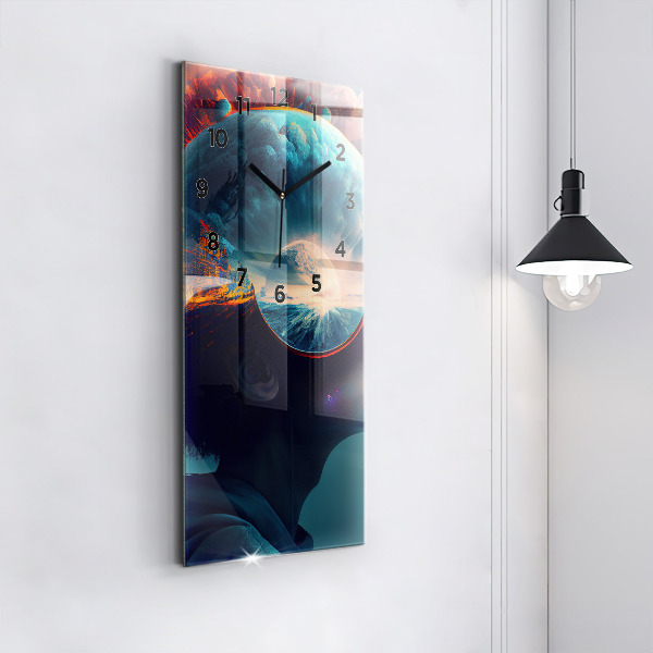 Modern vertical wall clock Futuristic world