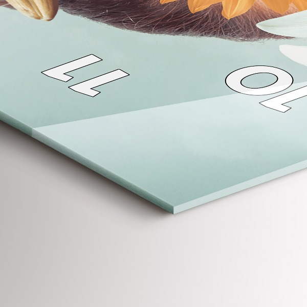 Modern vertical wall clock Woman with flowers