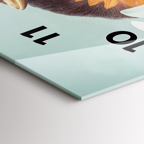 Modern vertical wall clock Woman with flowers