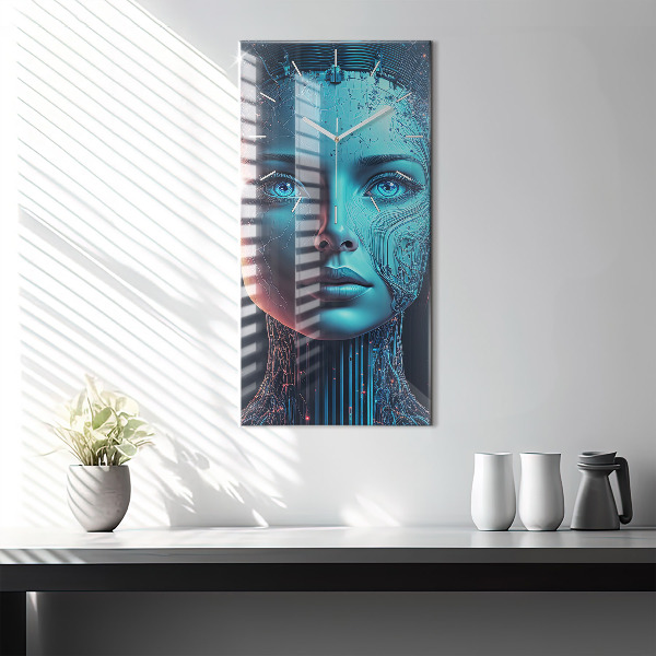 Modern vertical wall clock Artificial intelligence