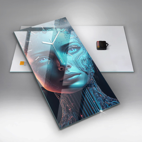 Modern vertical wall clock Artificial intelligence