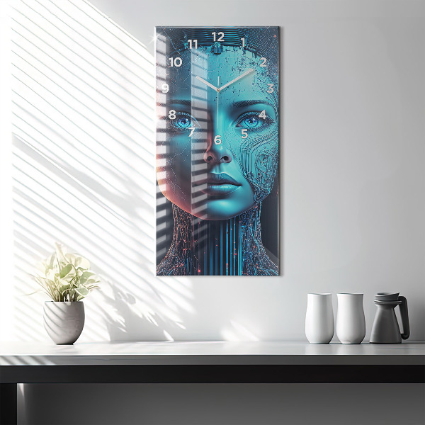 Modern vertical wall clock Artificial intelligence