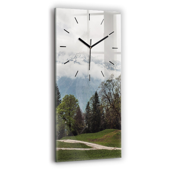 Modern vertical wall clock Mountain view