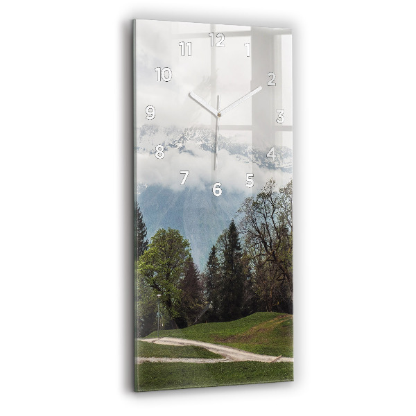 Modern vertical wall clock Mountain view
