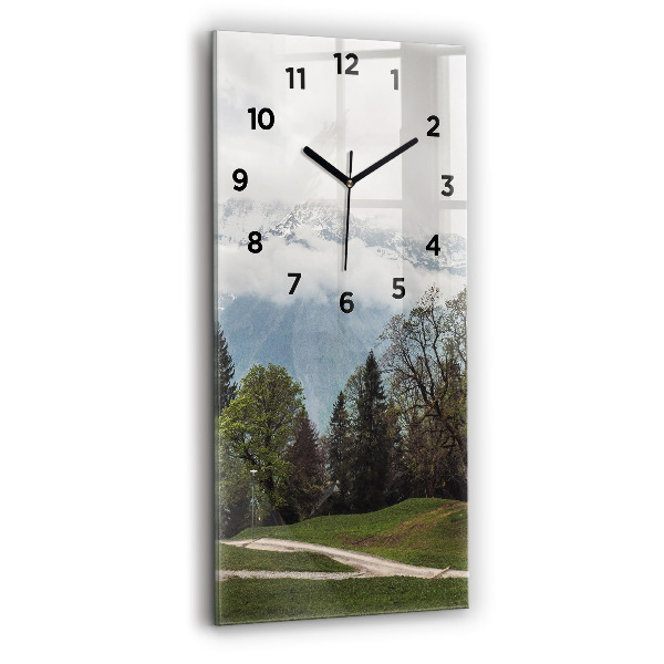 Modern vertical wall clock Mountain view