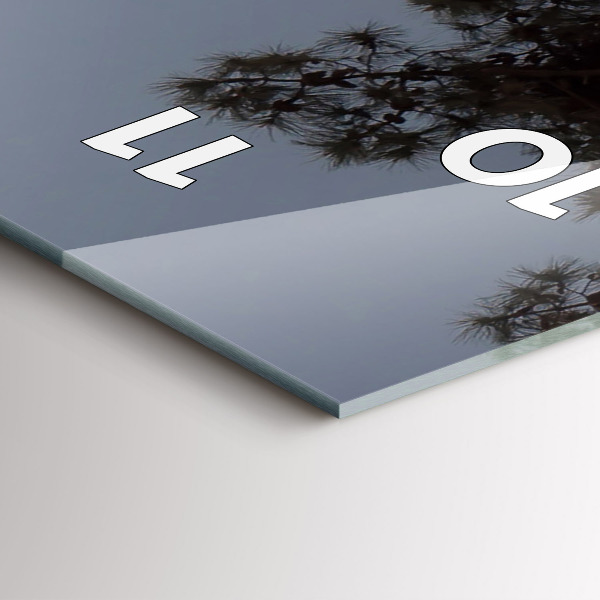 Modern vertical wall clock Crescent and trees