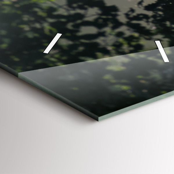 Modern vertical wall clock Forest road and streaks of sunlight