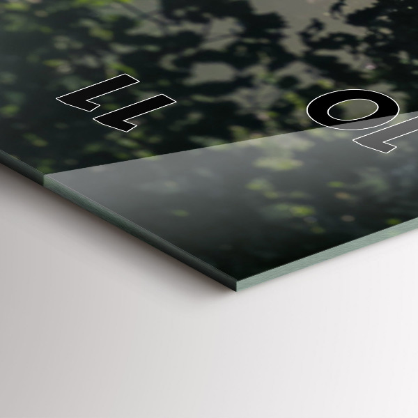 Modern vertical wall clock Forest road and streaks of sunlight