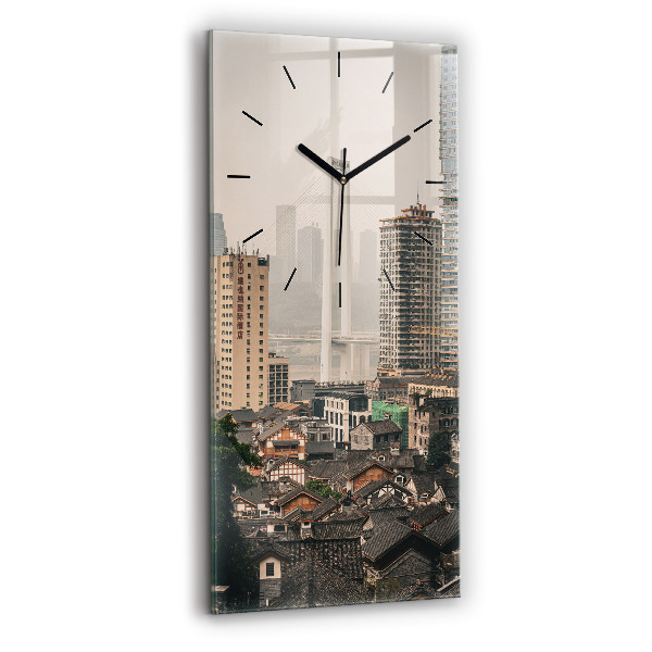 Modern vertical wall clock Chongqing Old Town
