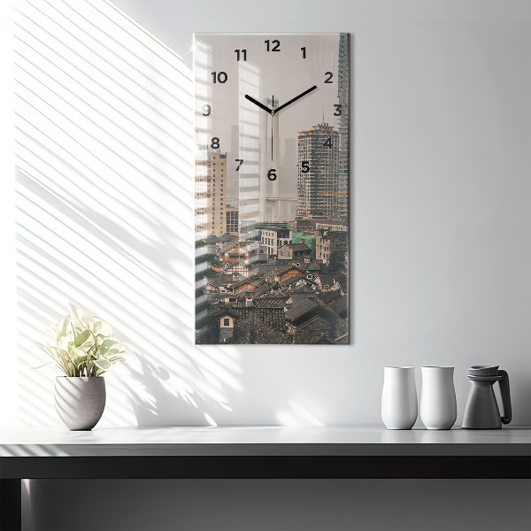 Modern vertical wall clock Chongqing Old Town