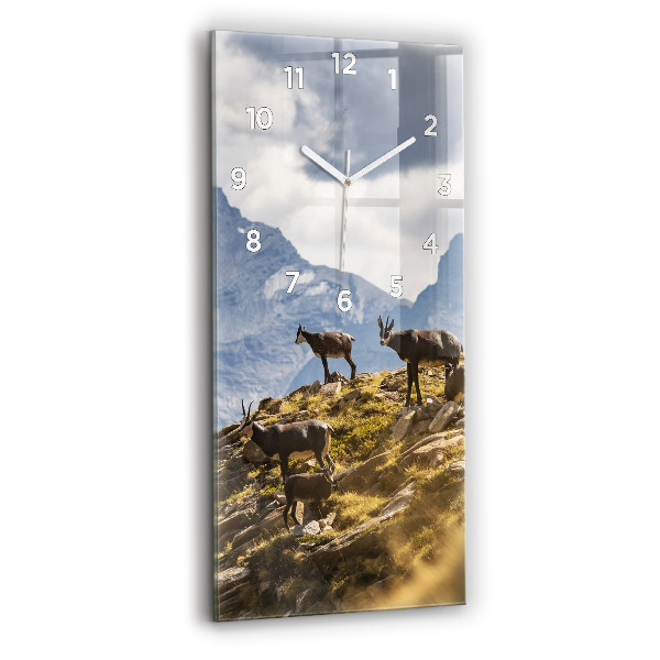 Modern vertical wall clock Goat in the Aosta Valley