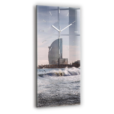 Modern vertical wall clock Barcelona Surfer