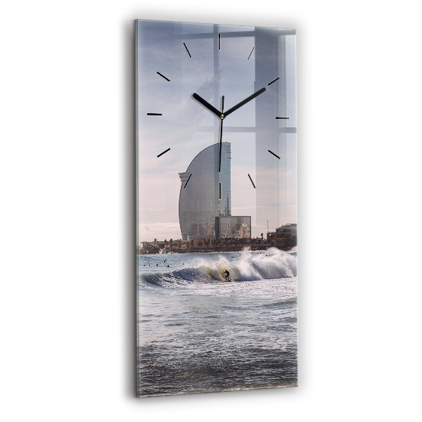 Modern vertical wall clock Barcelona Surfer