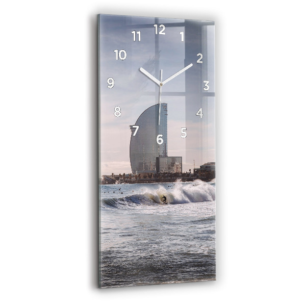 Modern vertical wall clock Barcelona Surfer