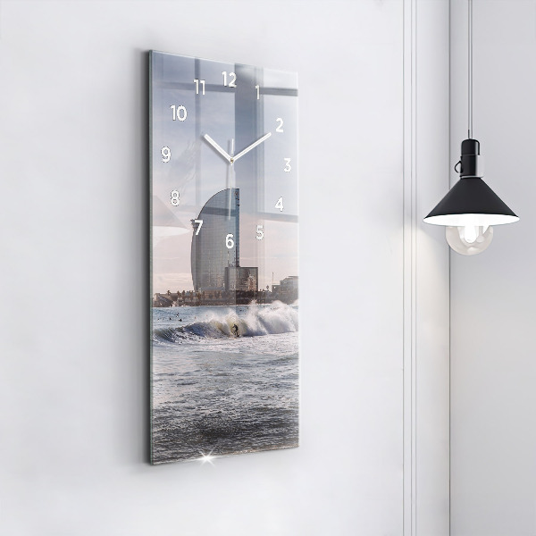 Modern vertical wall clock Barcelona Surfer