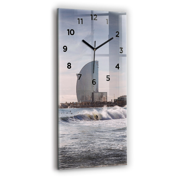 Modern vertical wall clock Barcelona Surfer
