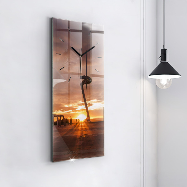 Modern vertical wall clock Barcelona Olympic Park